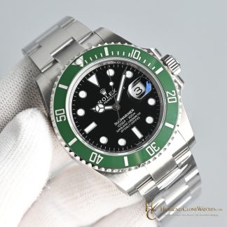 Rolex Submariner 126610LV angled dial view super clone watch