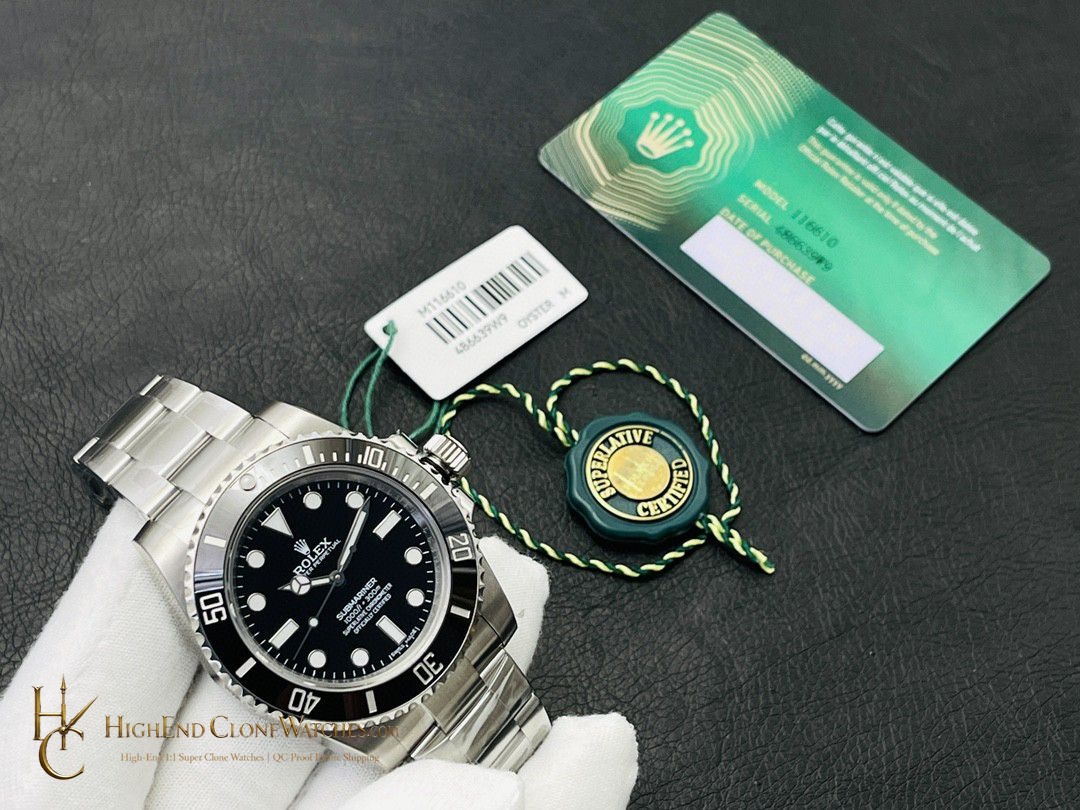 Rolex Submariner 124060-0001 caseback view super clone watch