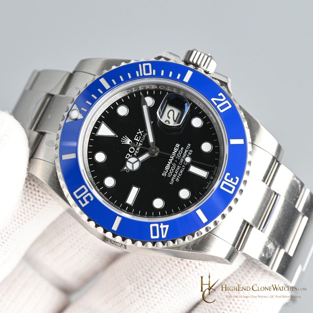 Rolex Submariner 126619LB bezel detail super clone watch