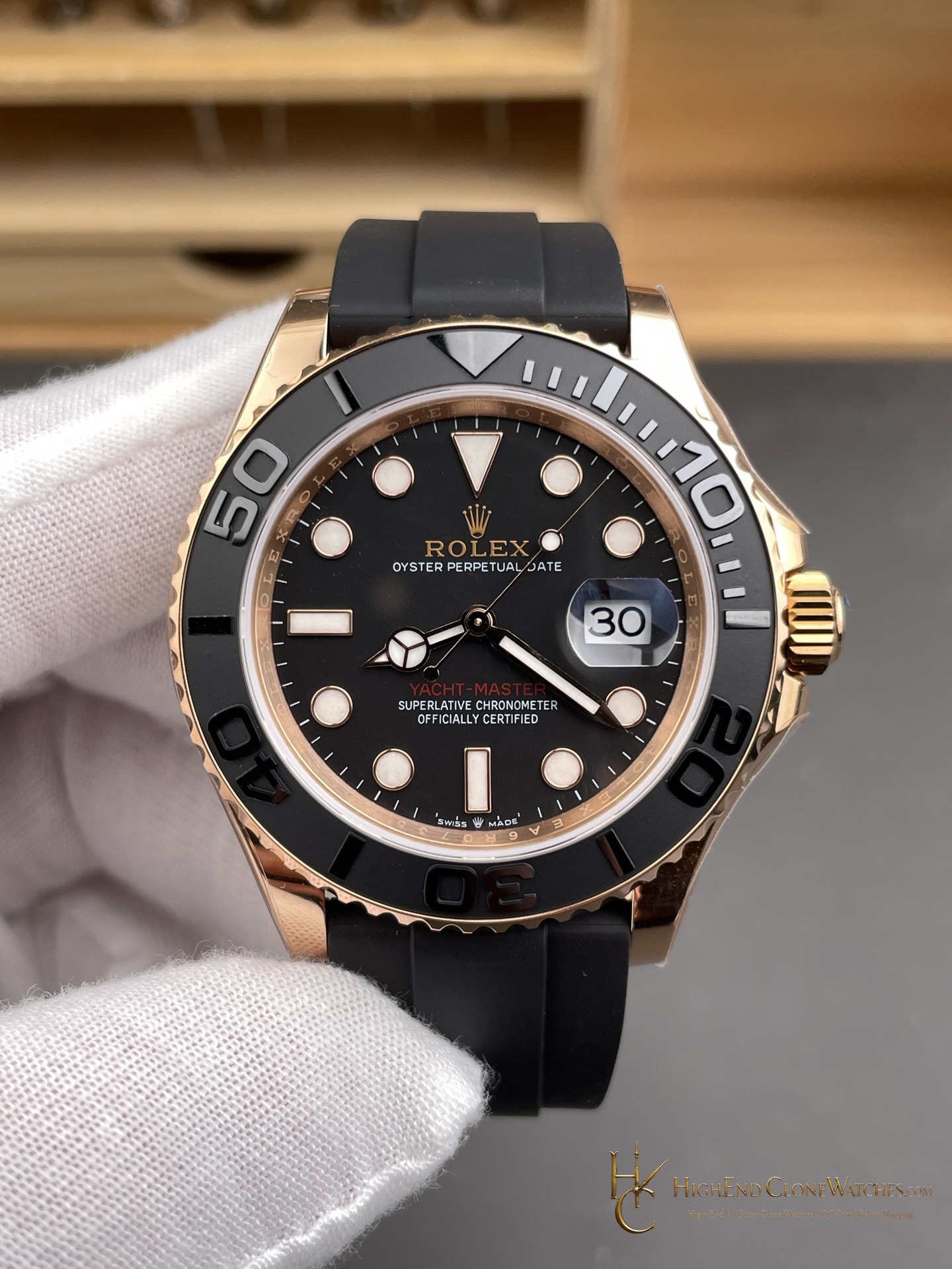Rolex Yacht-Master 126655 dial and marker detail super clone watch