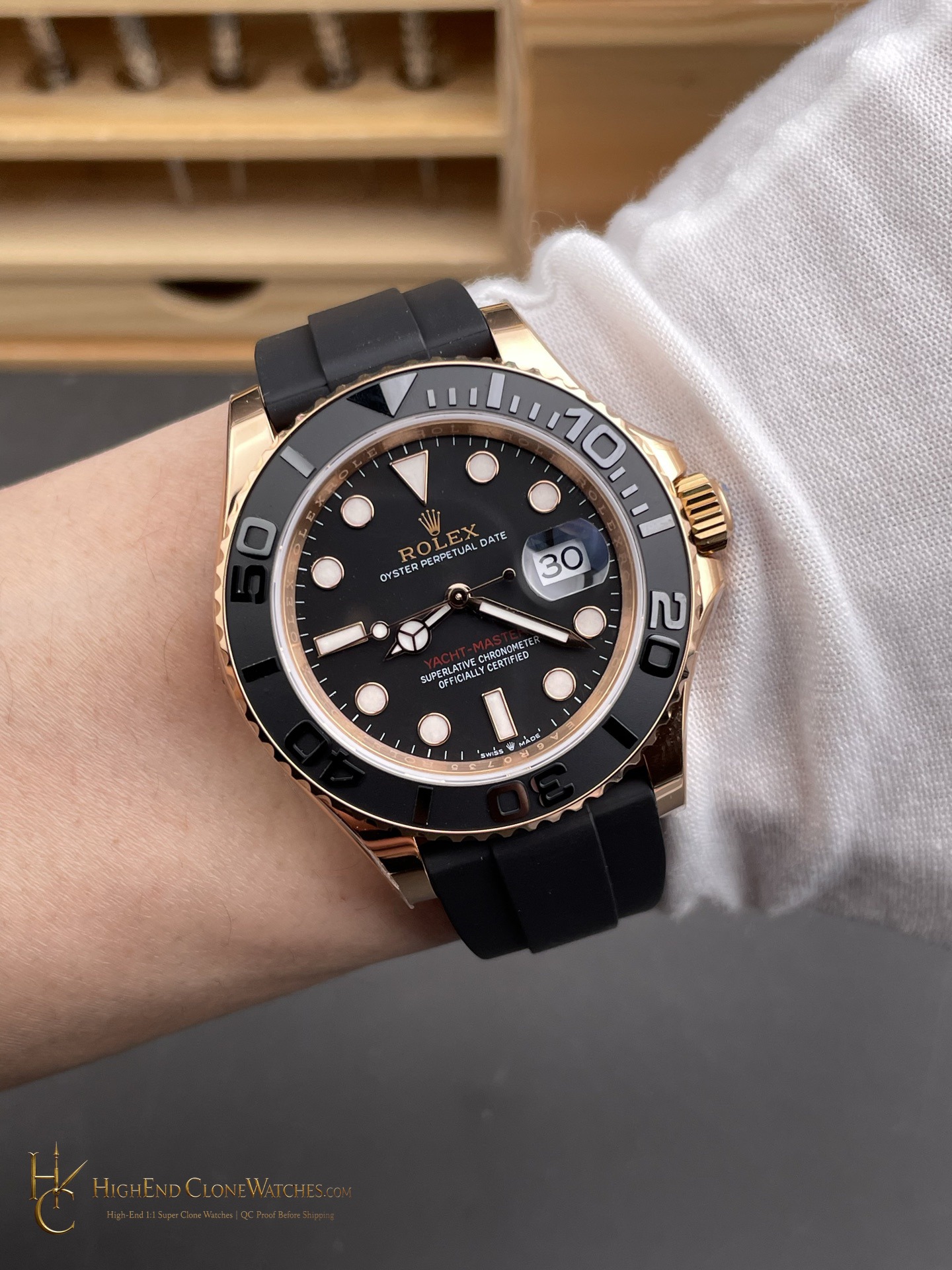 Rolex Yacht-Master 126655 caseback view super clone watch