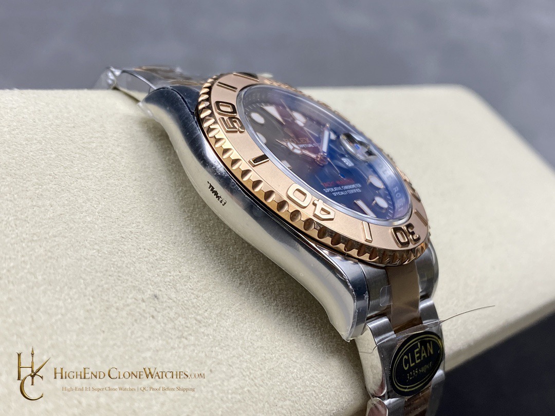 Rolex Yacht-Master 126621 crown and case detail super clone watch