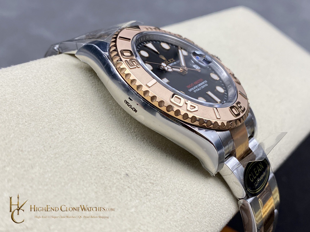 Rolex Yacht-Master M126621-0002 crown and case detail super clone watch