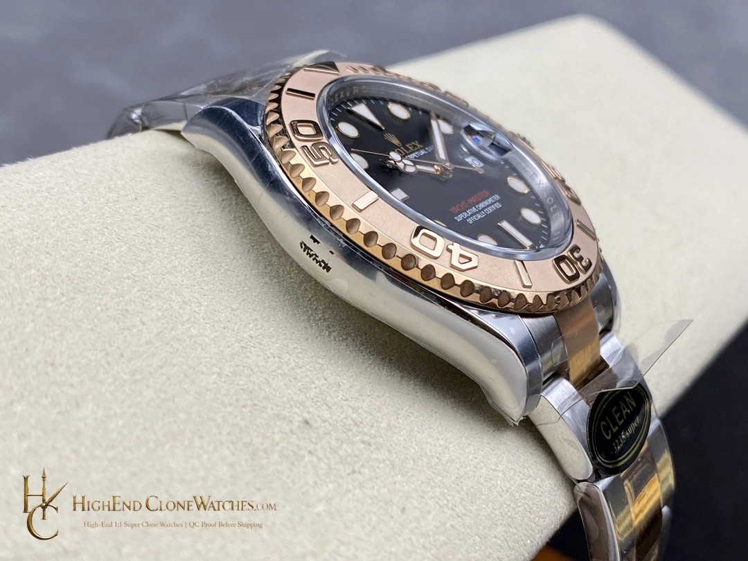 Rolex Yacht-Master M126621-0002 crown and case detail super clone watch
